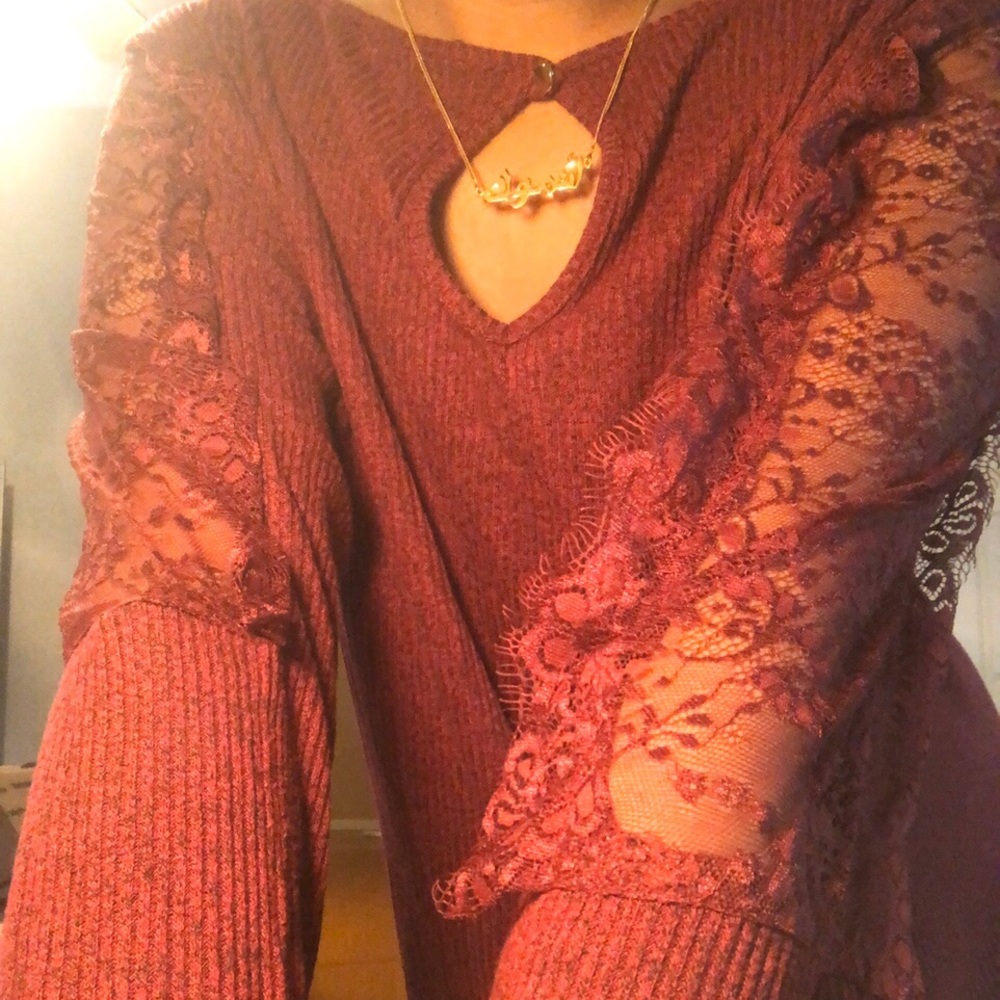 Maroon top